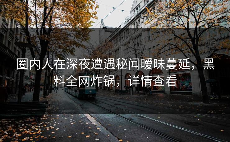 圈内人在深夜遭遇秘闻暧昧蔓延，黑料全网炸锅，详情查看