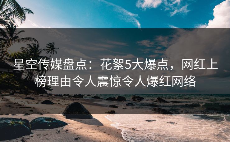 星空传媒盘点：花絮5大爆点，网红上榜理由令人震惊令人爆红网络